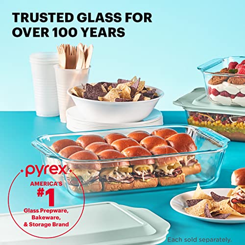 Pyrex Deep 9x13-Inch Glass Baking Dish with Lid, Deep Casserole Dish, Glass Food Container, Oven, Freezer and Microwave Safe, Clear Container by Pyrex - Image 6