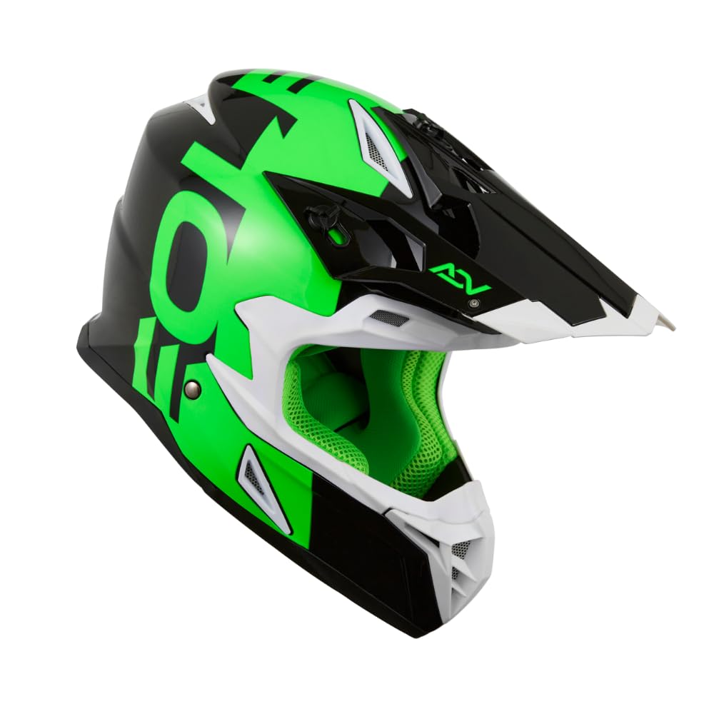 EOLE Casque Cross Advance Vert et Noir - Homologué ECE R 22.06 - L (59-60cm) - Coque ABS