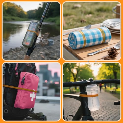 100 Stück Gummibänder Ringe, 5mm x 10cm Gummiringe Rubber Bands Breites und Dickes Gummiband Gute Elastizität für Büro Zuhause Schule (Gelb)