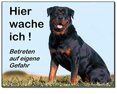 Petsigns Warnschild Rottweiler - Individuelles Metallschild Für Garten Und Einfahrt