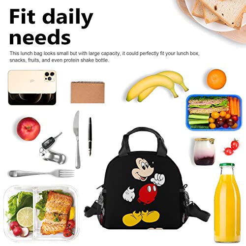 Evagmg Reusable Black Lunch Bag Portable Lunch Box For Man Women Adult Office Work Picnic Beach Workout Travel #TOP2