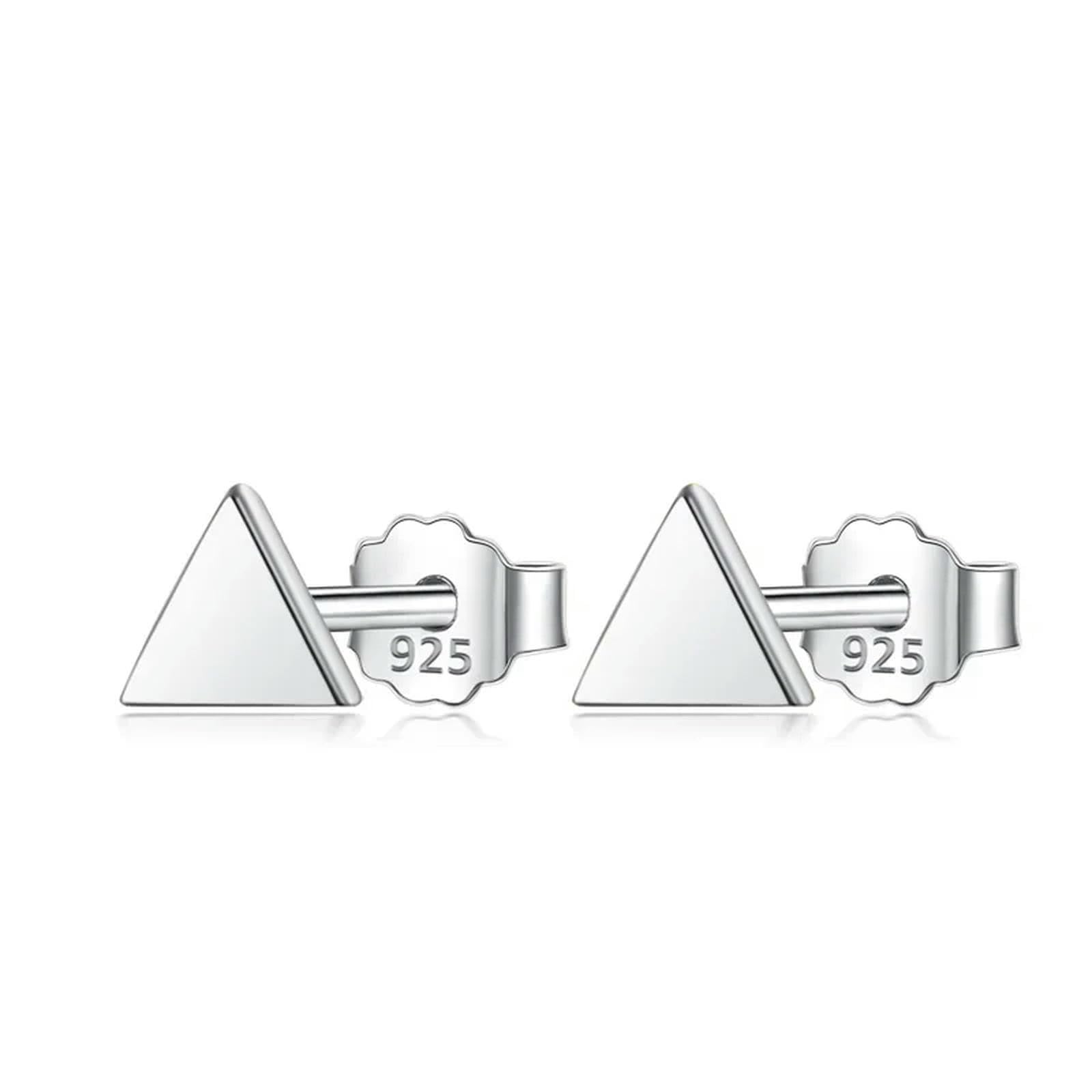 ISCBAFYX 925 Sterling Silber Gold Dreieck Herz Stern Kreuz Runde Ohrstecker für Frauen Silber 925 Schmuck
