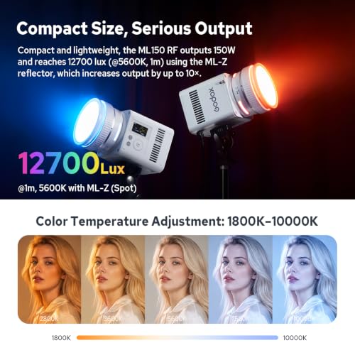 Image of Godox ML150 RF 165W Full-Spectrum Full Color RGB LED COB Video Light