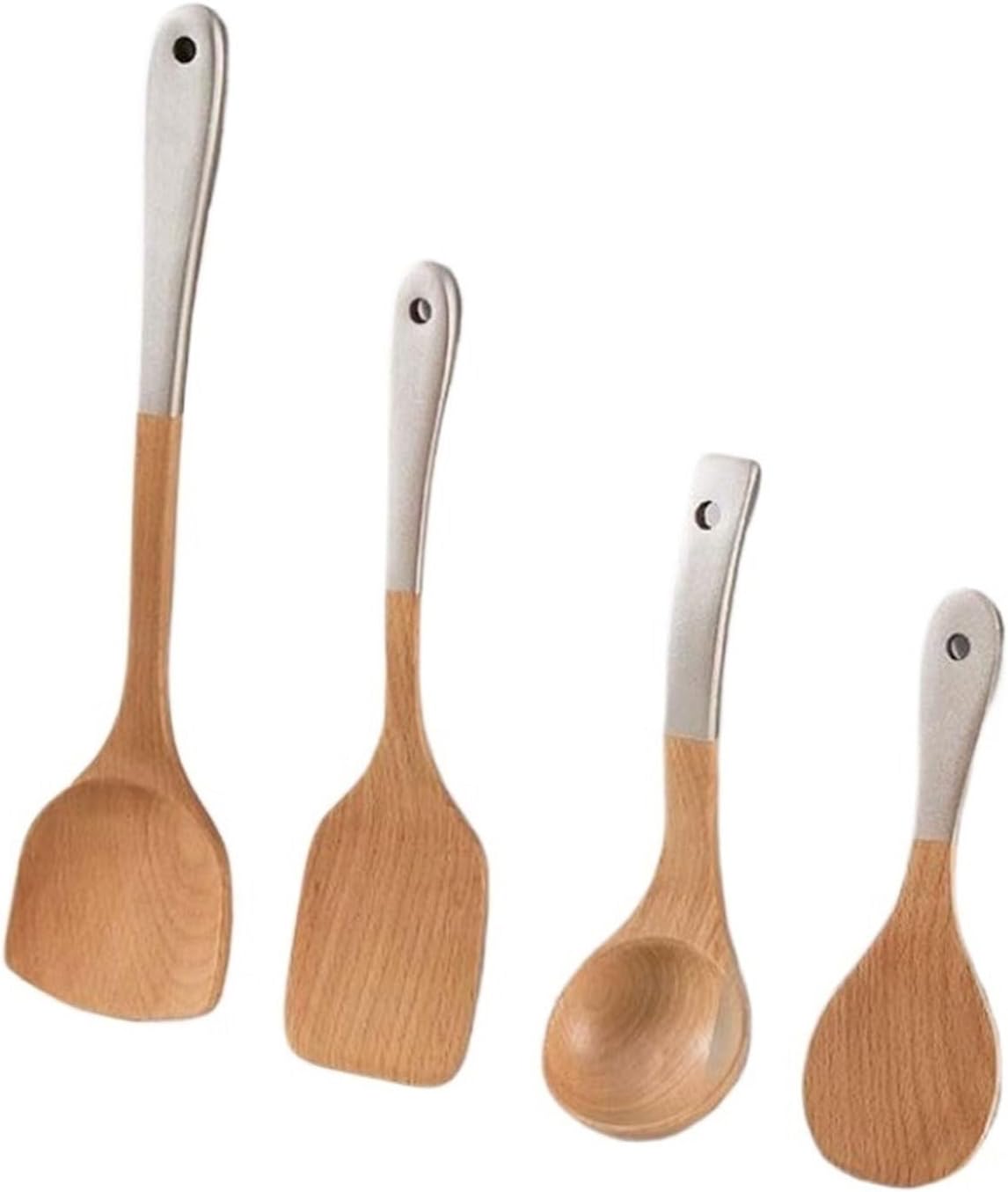 Kitchen Tools Wood Cookware Dining Gadgets Spoons for Cooking Spatulas Cooking Utensils Spatulas Spoons 4 Pieces Sets