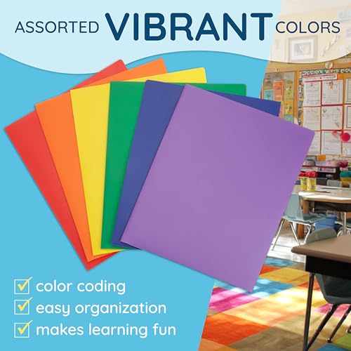 Blue Summit Supplies 30 Plastic 2 Pocket Folders, Assorted Colors by Blue Summit Supplies - Image 4