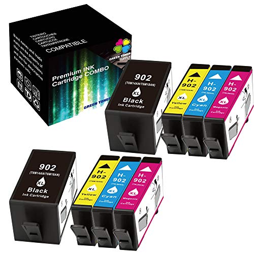Green Toner Supply Compatible Ink Cartridges Upgraded Chips 902 (2B2C2Y2M) 902XL for HP Printer Officejet 6960 6964 6966 6978 6979