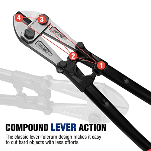 Image of WORKPRO W017007A Bolt Cutter, Bi-Material Handle with Soft Rubber Grip, 30 inch, Chrome Molybdenum Steel Blade