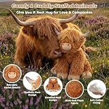 61 cm i 2 kg Highland Cow Ważone Pluszowe Zwierzę, Regulowane Poduszki Zabawek Pluszowych do Siedzenia i Leżenia z Wyjmowaną Torbą Ceramsite dla Towarzystwa, Przytulne i Miękkie Prezenty dla Dorosłych