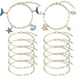 SUNNYCLUE 1 boîte de 12 bracelets Trombones en Vrac avec Chaîne Dorée et 304 bracelets Tro...