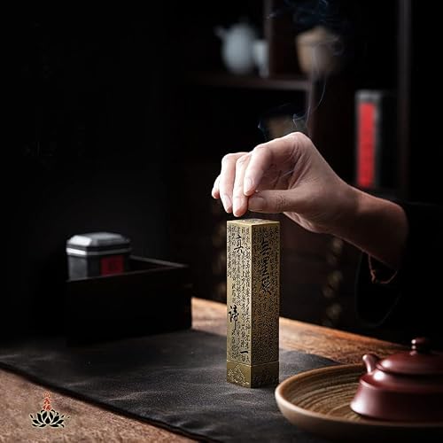 Zenation Small Incense Burner, Incense Holder For Sticks, Alloy Incense Stick Holder Inscribed Buddhist Heart Sutra And Detachable Ash Cather With 40 Incense Sticks(Bronze) #TOP3