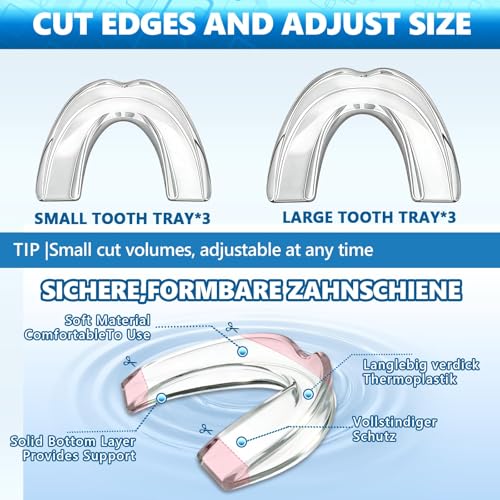 Miniatura 2 de 6 Piezas 2 Tamaños Férulas Descarga Bruxismo, Protector Bucal Para Dormir, Kit De Protección Dental, Reduce Ronquidos, Mejora La Del Sueño Y Reutilizable