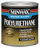 Minwax Water Based, Oil-Modified Polyurethane Protective Wood Finish, Clear Satin, ½ Pint