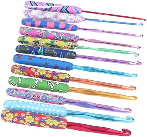 12Pcs Crochet Hook Set, Premium Metal Soft Glossy Ergonomic Design Easy Identification, with Comfortable Hand Feel, for Blankets Hats Scarves Cloth Shoes Toys DIY Projects - 2