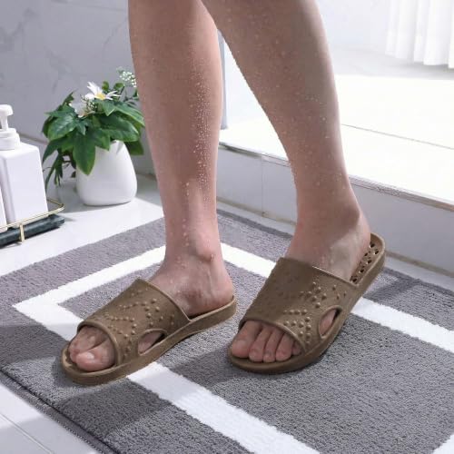 Image of shevalues Shower Shoes for Women Men with Arch Support Quick Drying Pool Slides Lightweight Beach Sandals with Drain Holes