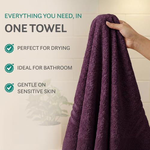 Image of MYTRIDENT Trident Hand Towels, 100% Cotton, Highly Absorbent, Super Soft, 2 Piece Hand Towel Set, 400 GSM, Hand Towel Set of 2, Gym - Spa -Towel, Comfort Living Towel-Black Currant