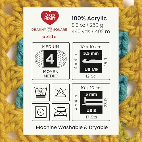 Image of Red Heart Granny Square Petite Yarn for Crocheting, Mocha, 3-Pack