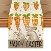 Artoid Mode Carrot Bunny Rabbit Happy Easter Table RunnerSeasonal Spring Flowers Kitchen Dining Table Runner for Home Party Decor 13×72 Inch