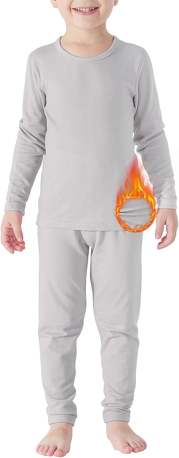 American Trends Kids Thermal Underwear Set Ultra Soft Kids Long Johns Sets Toddler Base Layer for Boys Girls