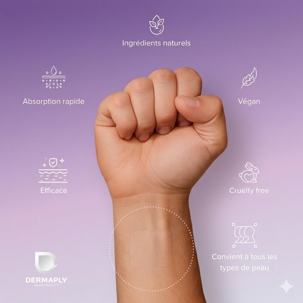 Patchs Naturels & Vegan – Nutriments Essentiels pour Sommeil, Énergie, Ménopause & Revitalisation - Dermaply | 30 Patches | 100% Naturel (Sommeil)