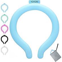 Cooling Neck Wrap with Insulated Bag, Reusable Ice Neck Ring &amp; Body Cooler for Summer Heat, Wearable Cooling Tube Maintains 18&deg;C/64&deg;F for Outdoor, Sports, Travel (Blue)