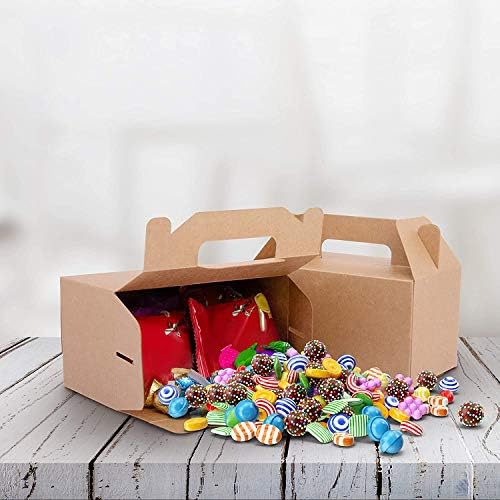 Bhina 10 Pieces Kraft Paper Box,Kraft Paper Food Box,Kraft Paper Cake Gift Box,Treat Boxes Suitable for Cakes, Cookies, Pizza, Fried Chicken, Takeaway Packaging Boxes