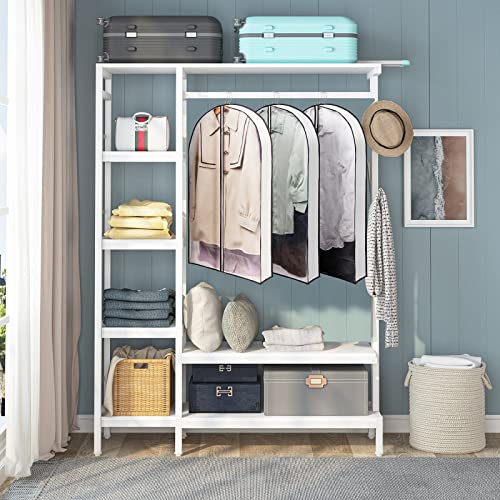 40" Garment Bags For Hanging Clothes 4" Gusset For Closet Storage And Travel Clear Hanging Bags For Dress Suits Coats Moth Proof, 3 Packs-White #TOP6