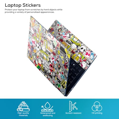 Image of Galaxsia GTA, Eat Sleep Top+Wrist Pad Vinyl Laptop Skin /Sticker /Cover Upto 15.6 Inches Laptops Laminated-Removable-HD Quality Compatible for Hp-Dell-Sony-Lenovo-Asus etc.(15x10 Inches)