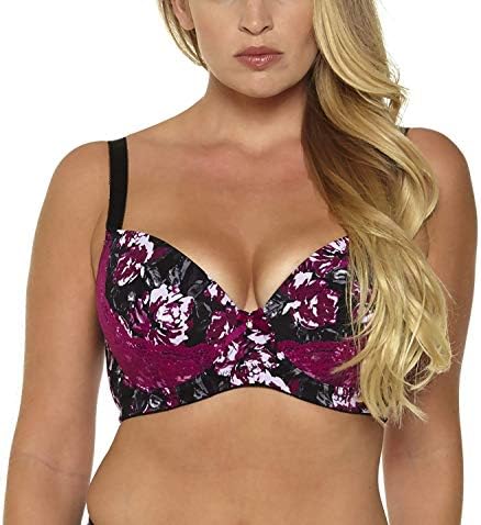 Women's Red/Purple Plus Size Sexy Printing Demi Bra