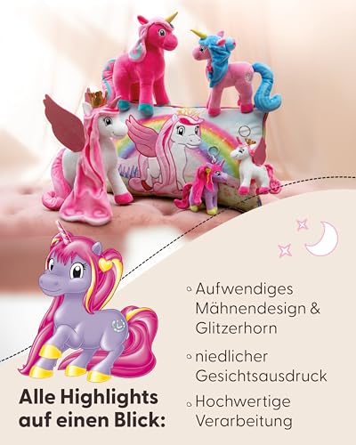 NICI Lissy PONY Einhorn Kuscheltier Mandy 17cm - Stofftier aus weichem Plüsch, Niedliches Plüschtier zum Kuscheln und Spielen für Kinder & Erwachsene, Tolle Geschenkidee - 49970