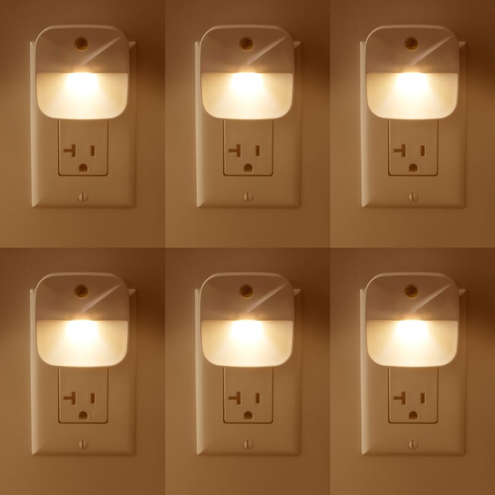 Aultra Night Light LED Night Lights Plug Into Wall - Super Smart Dusk to Dawn Sensor Activated, Automated On & Off, Used for Kitchen, Bathroom, Home Improvement, Bedroom – 6 Pack (6-Pack)
