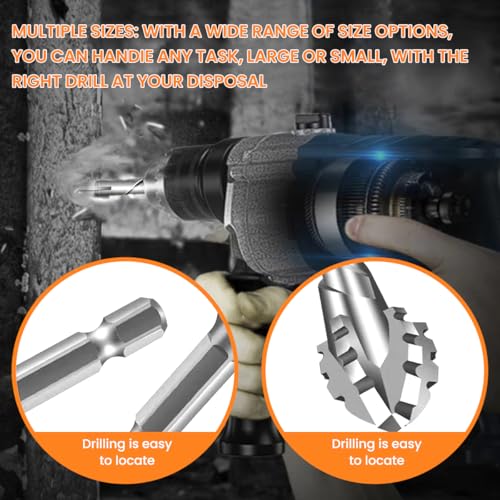 Image of Serplex 7Pcs Alloy Steel Carbide Drill Bits for Ceramic Tiles, Ceramic, Glass, Marble, Concrete, 3 /4 /5 /6 /8 /10 /12mm High Impact 4-Edge Sawtooth Hex Shank Hole Opener Power Drill Bit Set