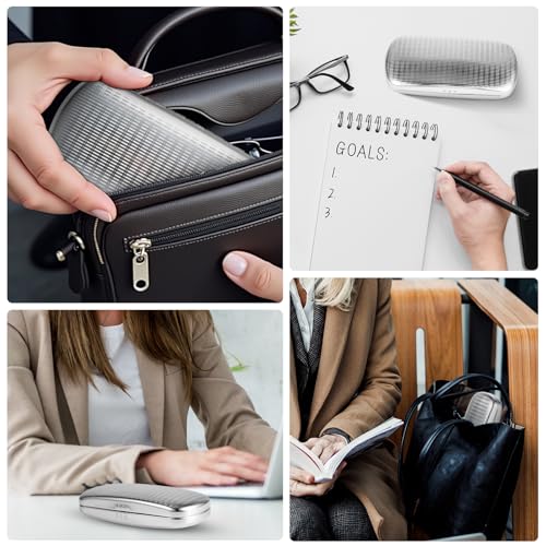 Image of Hifot Metal Eyeglass Case Hard Shell, Aluminum Spectacles Box Sunglasses Case for Men Women, Reading Glasses Holder