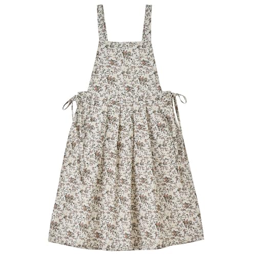 Tablier vintage en coton floral avec poches : la solution élégante contre les taches