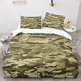 Juego De Funda De Edredón , 2/3 Piezas Funda Nórdica Cama 80/90/105/135/150 Camuflaje Ventilador Militar Estilo Vegetación Ocultos Textura de Camuflaje Juego de Cama (Color 6,Cama 135/150 220x240cm)