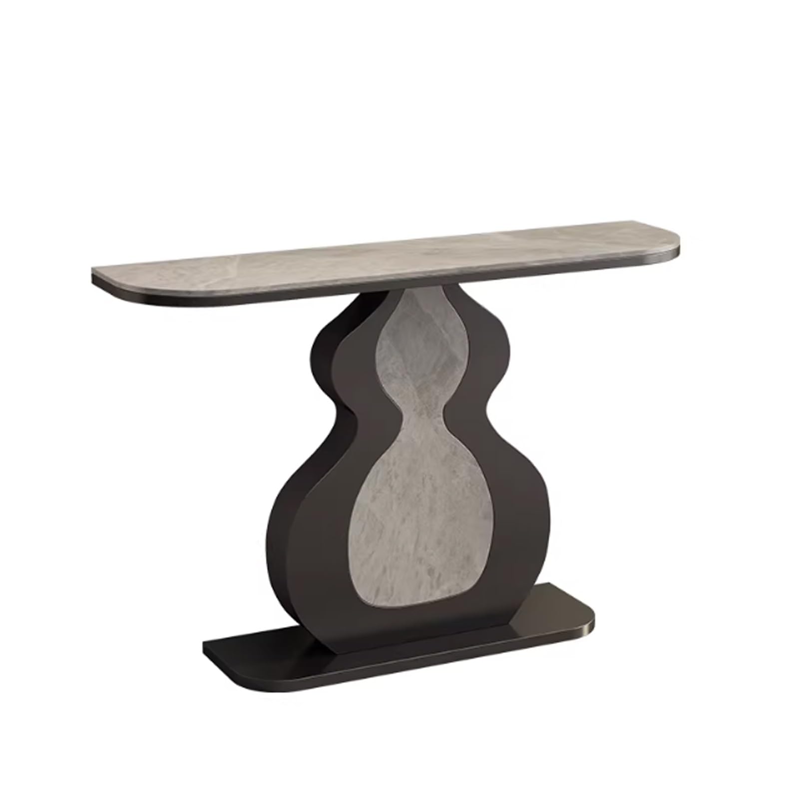 Mesa de entrada moderna, mesa consola decorativa para recibidor, tablero de pizarra con estructura metálica, para sala de estar, pasillo, vestíbulo, entrada, fácil montaje (negro + gris, 100 cm/39,3