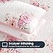 Wake In Cloud - Shabby Chic Quilt Set, Floral Coquette Cottagecore Farmhouse Vintage Flowers, for Women Teen Girls, Reversible Lightweight Bedspread Coverlet, 3 Pieces, White Pink, Queen/Full Size