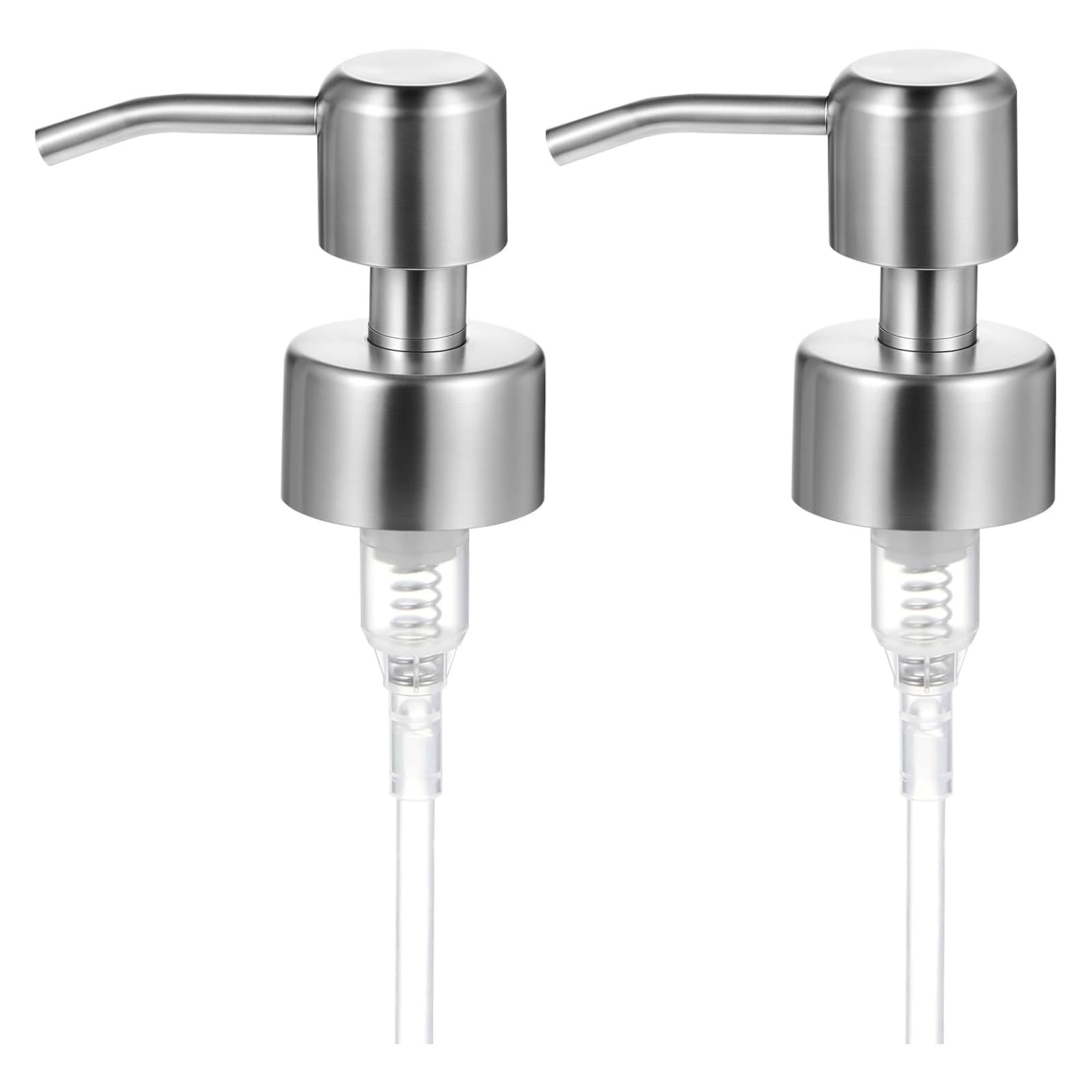 2 Pcs Pump Dispenser - 28/400 (26 mm - 28mm) Pelican Pump Dispenser with Tube, Soap Dispenser Pump Head Replacement Spare, Ideal for oils, alcohol, perfumes, fragrances, Shampoo