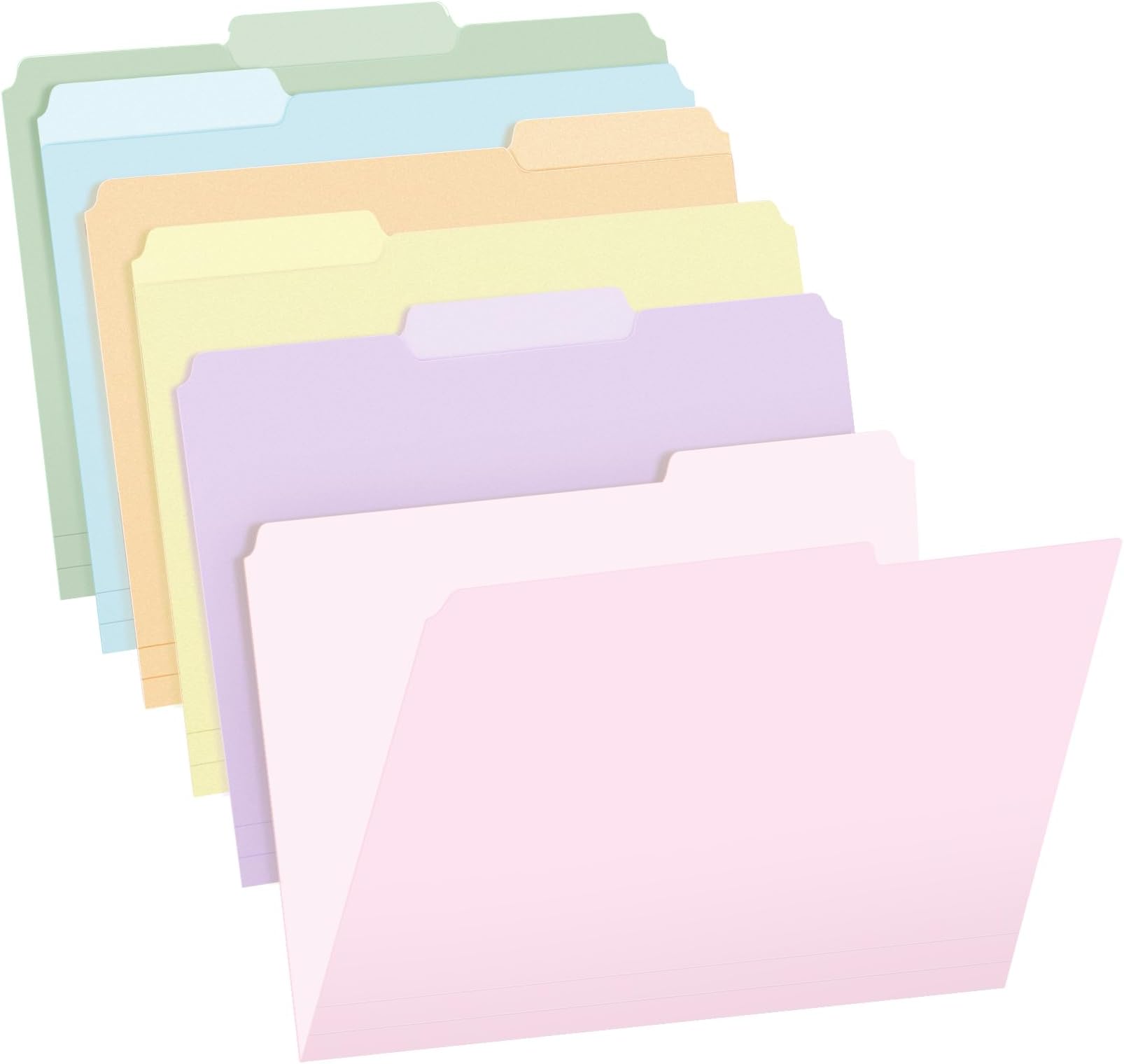 Sooez 6 Pack Plastic File Folders with Pastel Color, Heavy Duty Letter Size Colored File Folder with Erasable 1/3-Cut Tab, Stronger Than Manila Folder, Perfect for File Organization Office Supplies