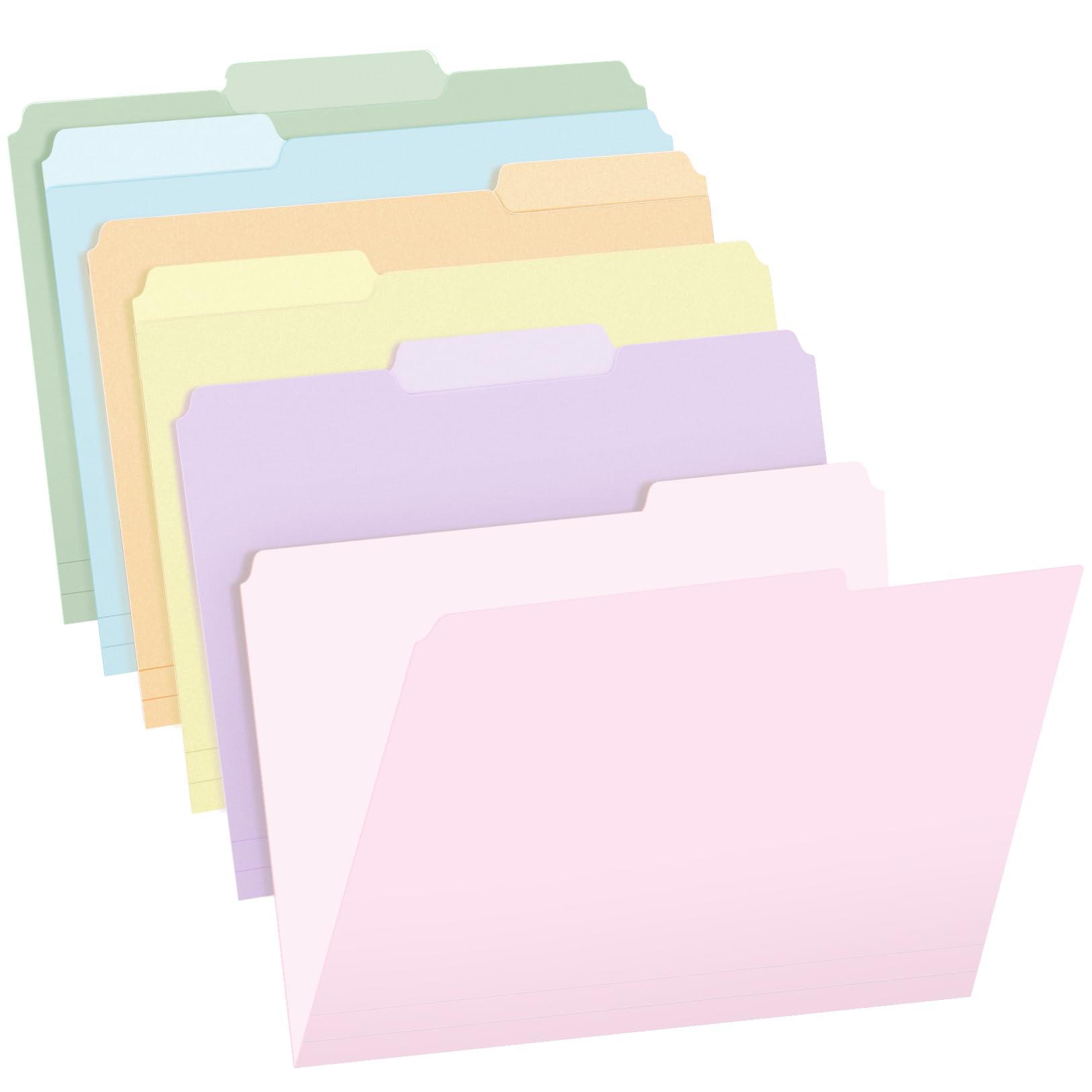 Sooez 6 Pack Plastic File Folders with Pastel Color, Heavy Duty Letter Size Colored File Folder with Erasable 1/3-Cut Tab, Stronger Than Manila Folder, Perfect for File Organization Office Supplies