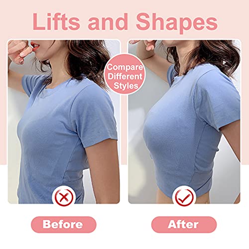 Tuozone Wireless Push Up Bra For Women Silicone Soft Support Seamless Adjustable Comfortable Wire Free Bralette (L(32D,34A,34B,34C), Pink) #TOP4