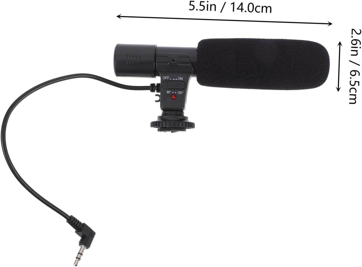 Professional Digital Camera Microphone Stereo Plug High-Sensitivity Recording Mic for DSLR Video Interview Vlogging Compact and Easy to Install