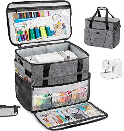 BAGSFY Sewing Machine Case Tote, Travel Case Tote Bag for Sewing Machine, Universal Sewing Box Storage Bag For Brother, Singer, Bernina and Most Standard Size Sewing Machine