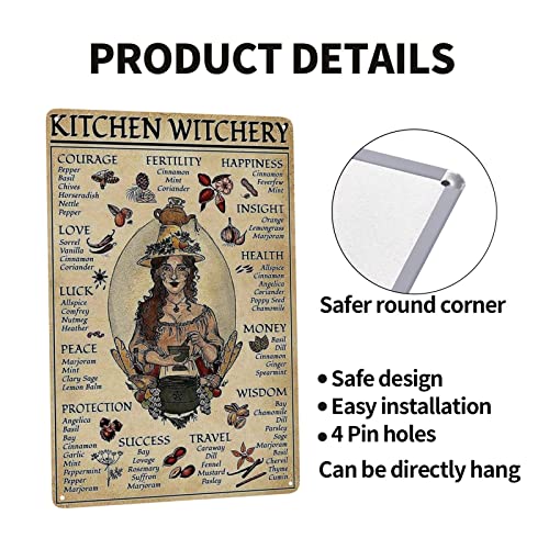 Nenawos Kitchen Witchery Witch For Vintage Poster Metal Tin Signs Iron Painting Plaque Wall Decor Bar Cat Club Novelty Funny Bathroom Toilet Paper Retro Parlor Cafe Store 8X12 Inch #TOP3
