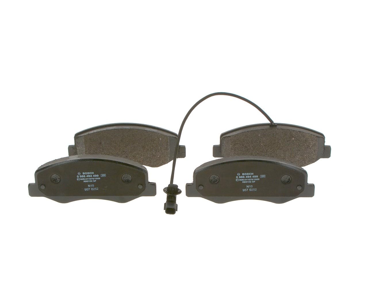 Bosch BP1418 - Pastiglie Freni Auto, Trasero - Calidad Bosch - Reducción de Ruido y Polvo - Certificación ECE-R90 - Sin Cobre - 1 Juego de 4 Pastillas