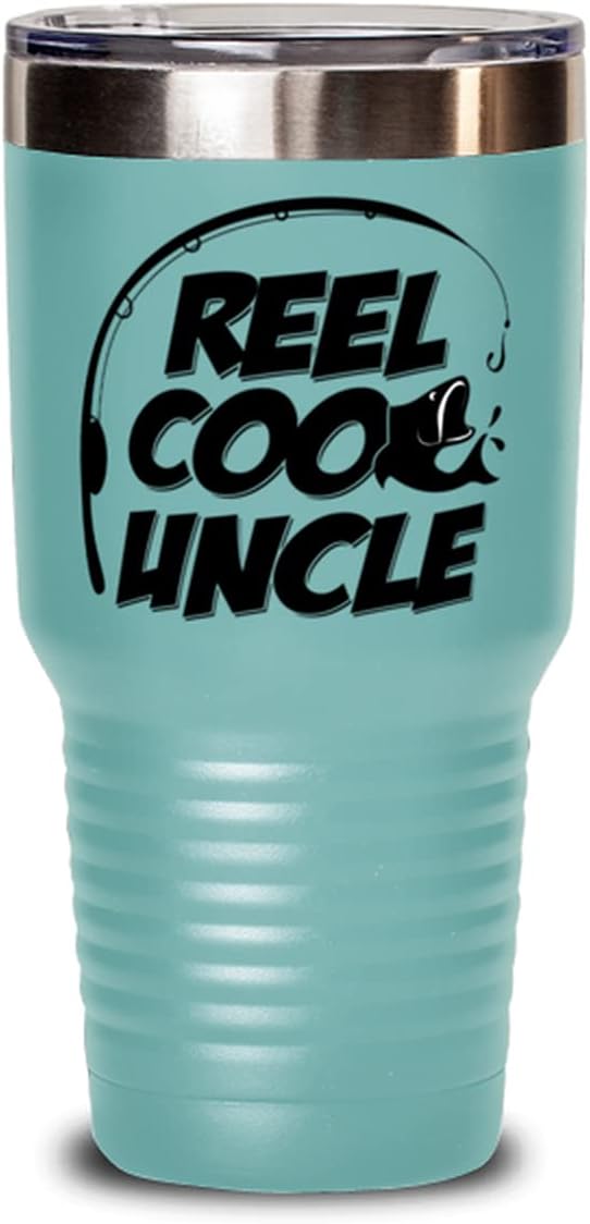 Reel Cool Uncle - Funny Unique Sentimental Family 30oz Tumbler Birthday Christmas Fathers Day Idea for Cousin