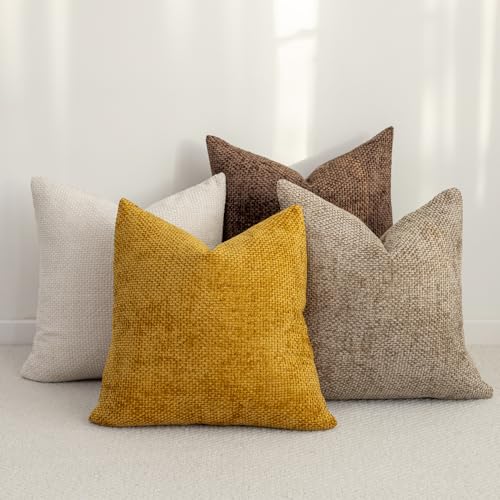 El Mejor Listado de Fundas decorativas para almohada los más recomendados. 44 LANANAS - Juego de 4 fundas de almohada decorativas neutras de 18 x 18 pulgadas para sala de estar, sofá, cama, casa de campo, decoración del hogar, juego de 4 fundas de cojín...