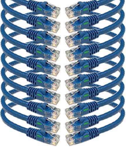 iMBAPrice 15' Cat5e Network Ethernet Patch Cable, 10 Pack, Blue (IMBA-CAT5-15BL-10PK)