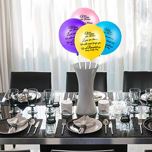 36 Pieces Colorful Release Memorial Balloons Remembrance Funeral Balloons With 2 Pieces White Ribbons For Celebration Of Life, Balloon Release, Funeral Decoration #TOP6