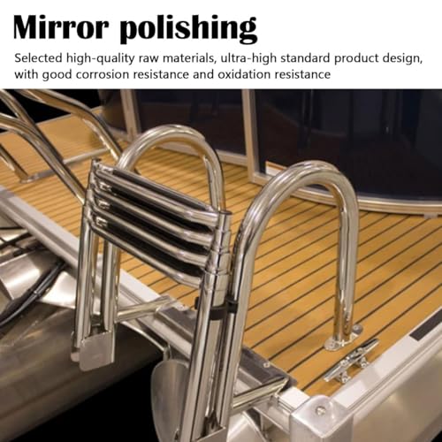 Escalera Plegable de Acero Inoxidable para Piscina y Barco miniatura 5