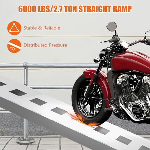 image for THDUGG 72x15 Aluminum Trailer Ramps, 6000LBS Capacity Heavy-Duty Loadi